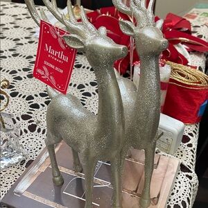 Martha Stewart Glittering silver Reindeer Decor